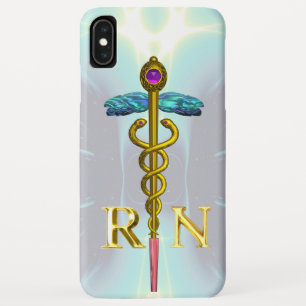 GOLD CADUCEUS REGISTRIERT NURSE SYMBOL Light Blue Case-Mate iPhone Hülle