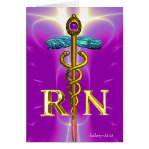 GOLD CADUCEUS REGISTRIERTES NURSE SYMBOL Pink Fuch