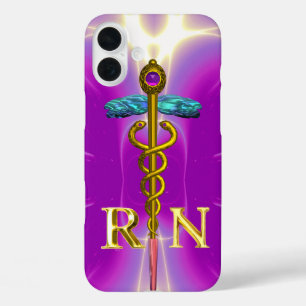 GOLD CADUCEUS REGISTRIERTES NURSE SYMBOL Pink Fuch iPhone 16 Plus Hülle