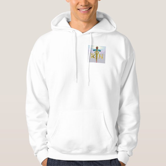 GOLD CADUCEUS REGISTRIERTES NURSSYMBOL, Aquamarin Hoodie (Vorderseite)