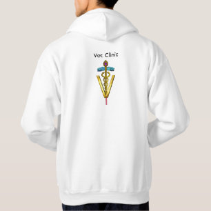 GOLD CADUCEUS VETERINARY SYMBOL Aqua Blue Waves Hoodie