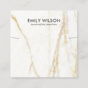 GOLD CALACATTA MARBLE NECKLACE BRACELET DISPLAY QUADRATISCHE VISITENKARTE
