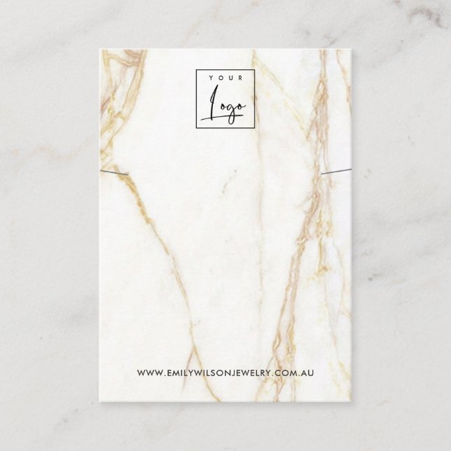 GOLD CALACATTA MARBLE NECKLACE BRACELET DISPLAY VISITENKARTE (Vorderseite)