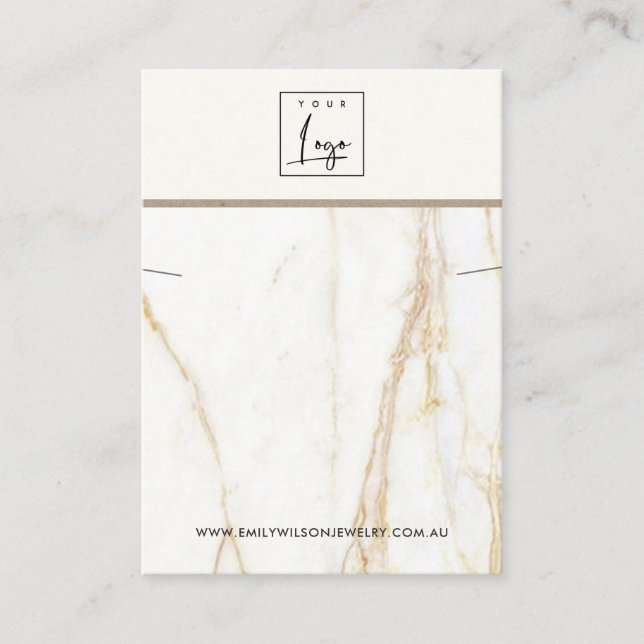 GOLD CALACATTA MARBLE NECKLACE BRACELET DISPLAY VISITENKARTE (Vorderseite)