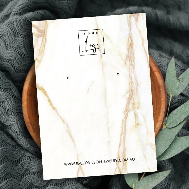 GOLD CALACATTA MARBLE STUD EARRING DISPLAY KARTE (Von Creator hochgeladen)