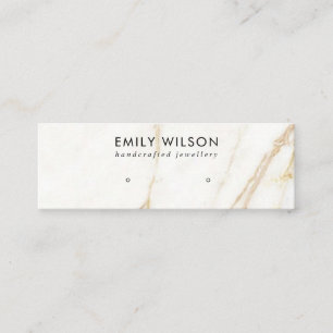 GOLD CALACATTA MARBLE TEXTURE STUD EARRING ANZEIGE MINI VISITENKARTE