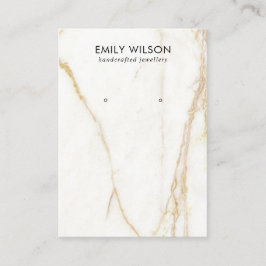GOLD CALACATTA MARBLE TEXTURE STUD EARRING ANZEIGE VISITENKARTE