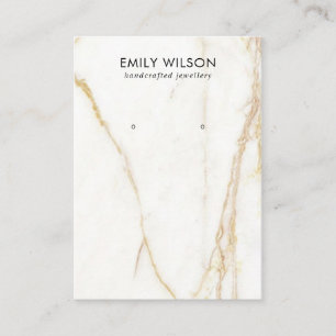 GOLD CALACATTA MARBLE TEXTURE STUD EARRING ANZEIGE VISITENKARTE