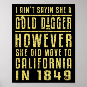 Gold California rush Black History Gift politisch Poster