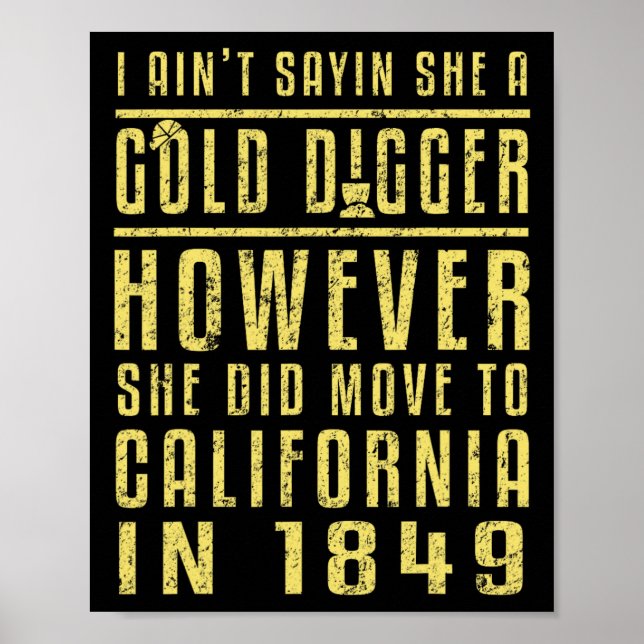Gold California rush Black History Gift politisch Poster (Vorne)