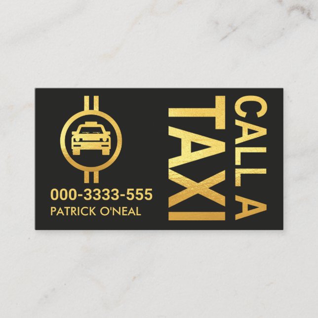 Gold-CALL-Treiber für TAXI-Cab Visitenkarte (Vorderseite)