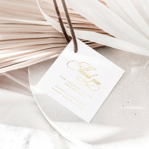 Gold Calligrafy Wedding Danke für die Tags