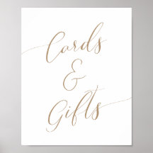 Gold Calligraphy Baby Showkarten und Geschenke Zei