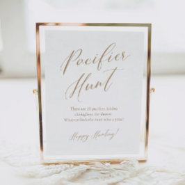 Gold Calligraphy Schnuller Hunt Baby Shooting Game Poster