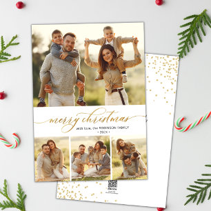 Gold Calligraphy Script 4 Foto Collage Weihnachten