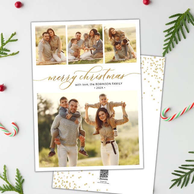 Gold Calligraphy Script 4 Multi-Foto Weihnachten (Von Creator hochgeladen)