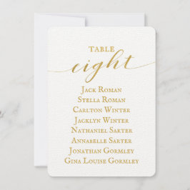 Gold Calligraphy Seating Chart Card Card Card Einladung