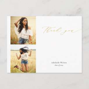 Gold Calligraphy Two Foto Abschluss Vielen Dank Postkarte