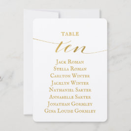 Gold Calligraphy Wedding Chart 10 Card Einladung