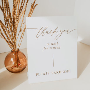 Gold Calligraphy Wedding Vielen Dank für Ihr Komme Sockelschild