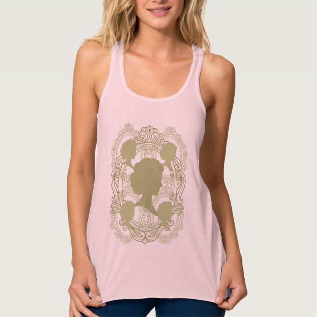 Gold Cameo Ladys Lila Racerback Top (Vorderseite)