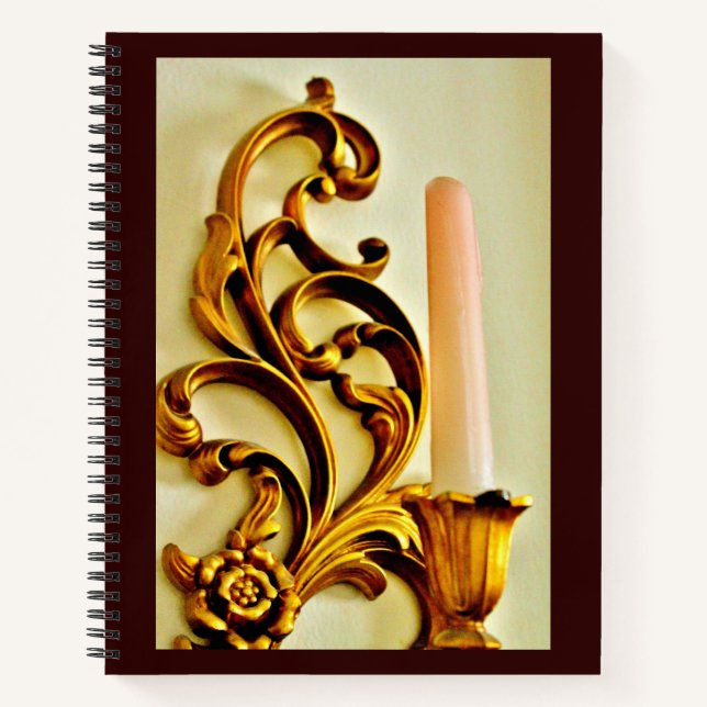 Gold Candle Sconce Notizbuch (Vorderseite)