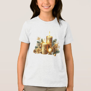 Gold Candles Weihnachtsfeiertag T - Shirt