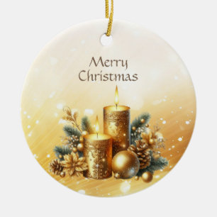Gold Candles Weihnachtsfeiertage Ornament