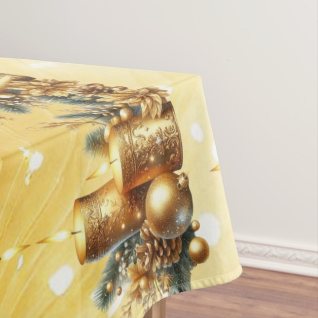 Gold Candles Weihnachtsfest Tischtuch Tischdecke (Beispiel)