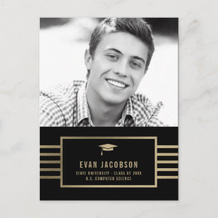 Gold Cap EDITABLE FARBEN Abschluss Postkarte