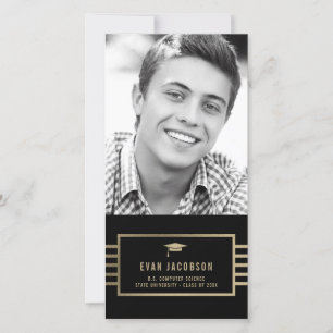 Gold Cap EDITABLE FARBFoto-Abschluss-Karte Ankündigung