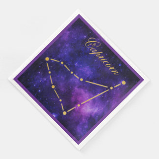 Gold Capricorn Constellation on Dark Galaxy| Serviette