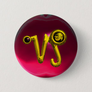 GOLD CAPRICORN / ZODIAC SIGN JEWEL BUTTON