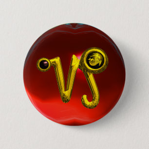 GOLD CAPRICORN / ZODIAC SIGN JEWEL BUTTON