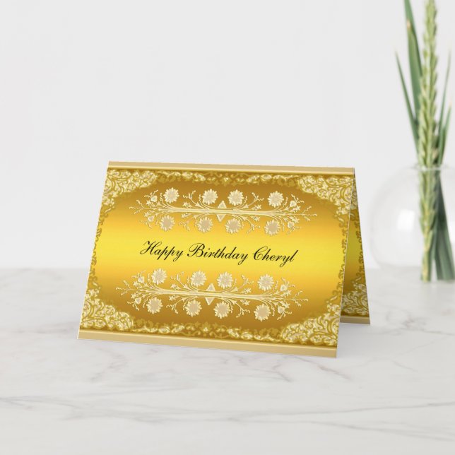 Gold Card "Happy Birthday" Karte (Vorderseite)