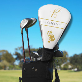 Gold Cart Monogram Initial und Name Personalisiert Golf Headcover