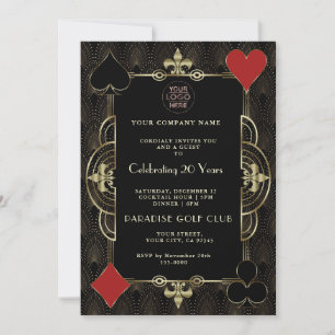Gold Casino Corporate Party 20 Jahre Jubiläum Einladung