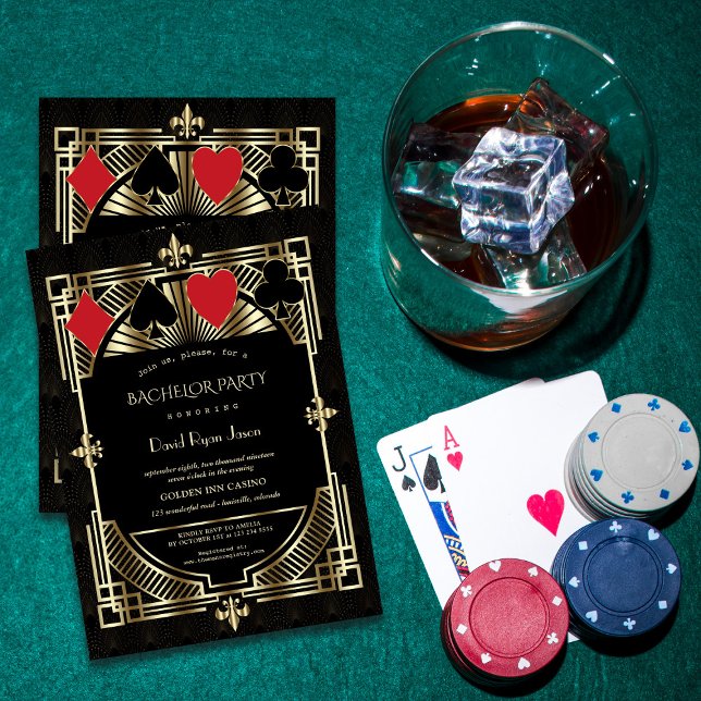 Gold Casino Royale Great Gatsby Bachelor Party Einladung (Von Creator hochgeladen)