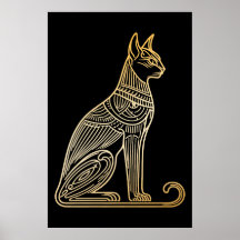 Gold Cat Illustration für Katzenliebhaber Lineart
