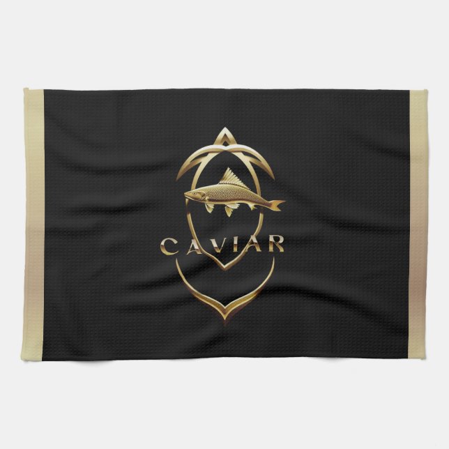 Gold Caviar Logo/Küchentücher Geschirrtuch (Horizontal)