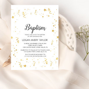 Gold Celebration Baptisse Einladung