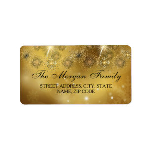 Gold Celebration Sparkle Weihnachtsadressen Labels Adressaufkleber
