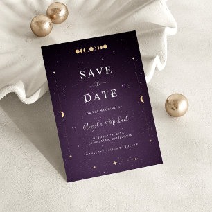Gold Celestial Moon Lila Galaxy Universe Cosmic Save The Date