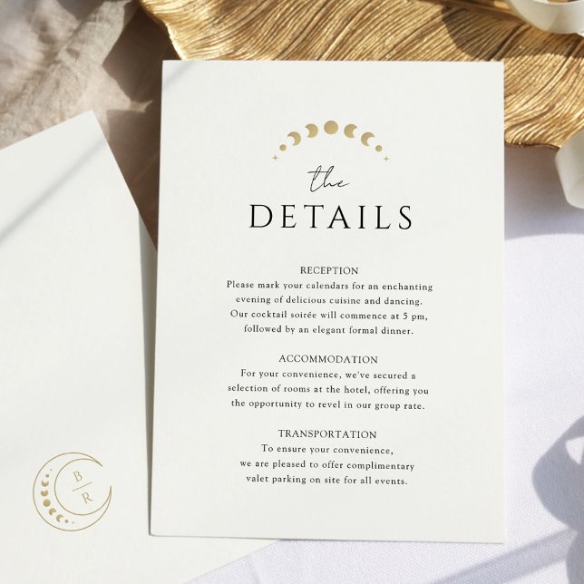 Gold Celestial Moon Wedding Begleitkarte (Von Creator hochgeladen)