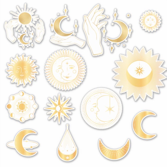 Gold Celestial Sticker Set (Vorderseite)