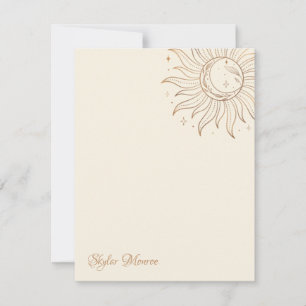 Gold Celestial Sun & Moon auf der ElfenbeinNote Ca Mitteilungskarte