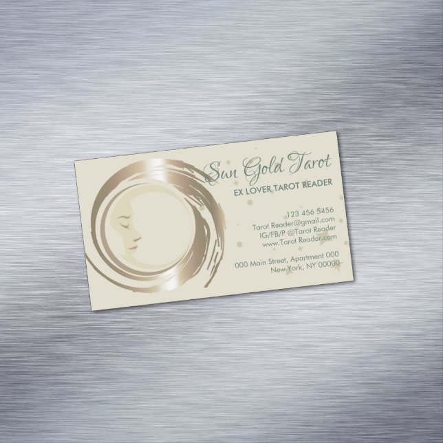 Gold Celestial Tarot Reader Magnetische Visitenkarte (Beispiel)