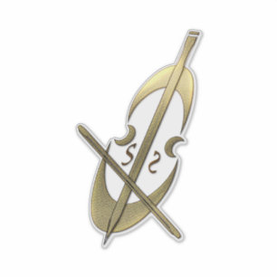 Gold Cello Violin Sticker