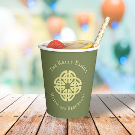 Gold Celtic Cross Classic Faith and Begorrah Pappbecher