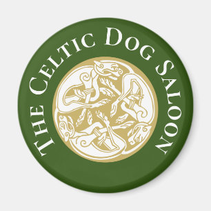 Gold Celtic Dog Trio Custom  Magnet